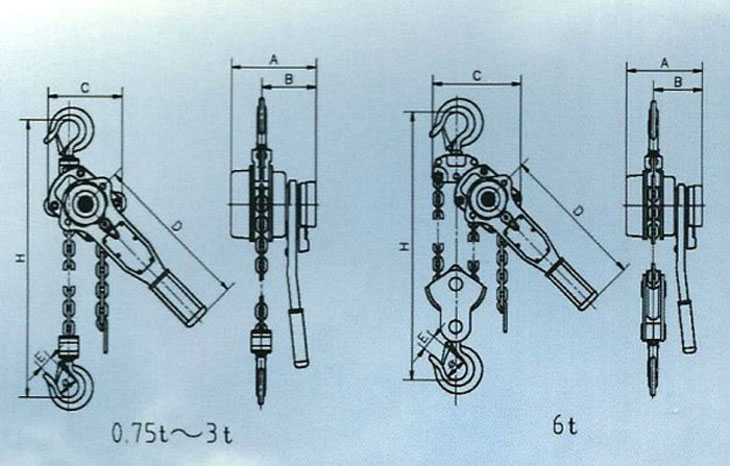 HSH型0.75t-6t A类 手扳葫芦结构图